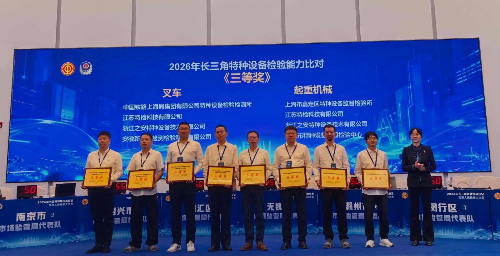 公司荣获2项长三角特种设备检验能力比对活动三等奖
